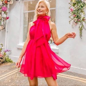 ZARA SS19 FUCHSIA ORGANZA MINI DRESS Size S